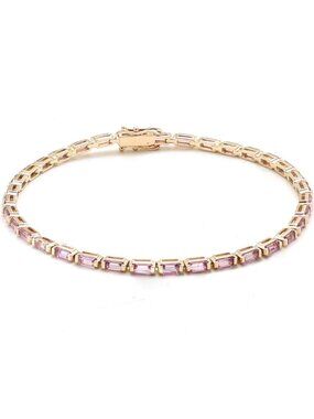 Lavender Dream 14K (Custom) Yellow Gold Baguette Bracelet